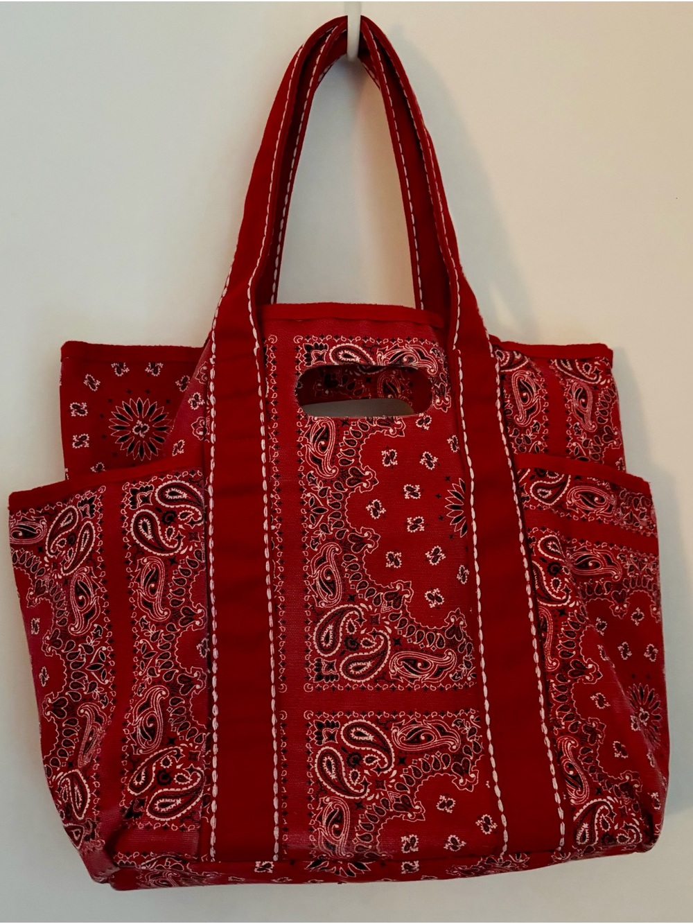 No Boundaries Red Bandana-Print Tote Bag
